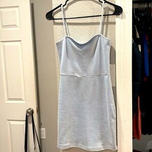 Baby blue velvet feel mini dress